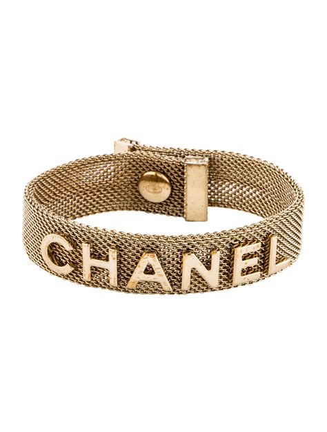 chanel gold logo bracelet